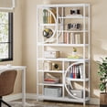 thumbnail image 4 of Tribesigns Bookshelf, Industrial 8-Tier Etagere Bookcases, Rustic Tall Book Shelf Open Display Shelves, Wood Look Accent Shelving Unit with Metal Frame for Home Office, Living Room, Bedroom, 4 of 7