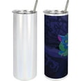 thumbnail image 4 of Alice in Wonderland 20 Oz Skinny Tumbler, Chester Cat Sitting on Branch Forest Character, Leak-Proof Straw Lid and Brush Vacuum Insulated for Outdoor Use, Purple Green, 4 of 6