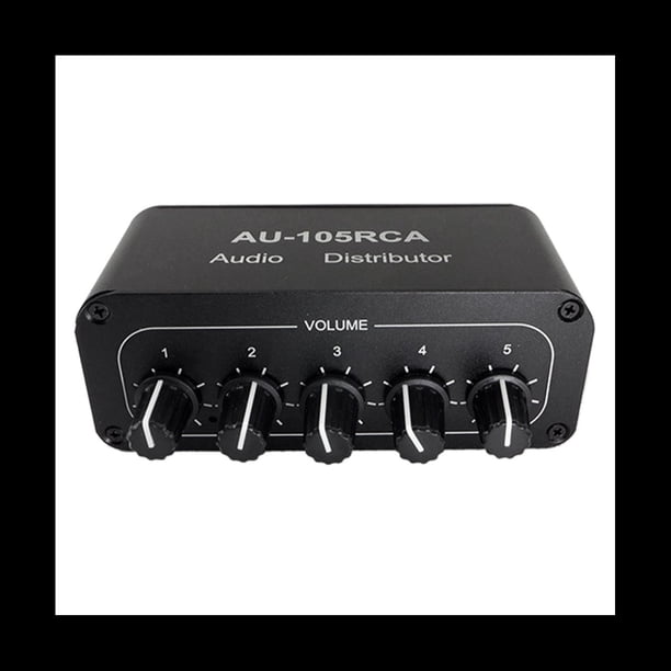 Distribuidor de Audio de 5 Canales Mezclador de Audio EstéReo 1 Entrada 5 Salidas Divisor RCA para Amplificador de Potencia Audio Activo