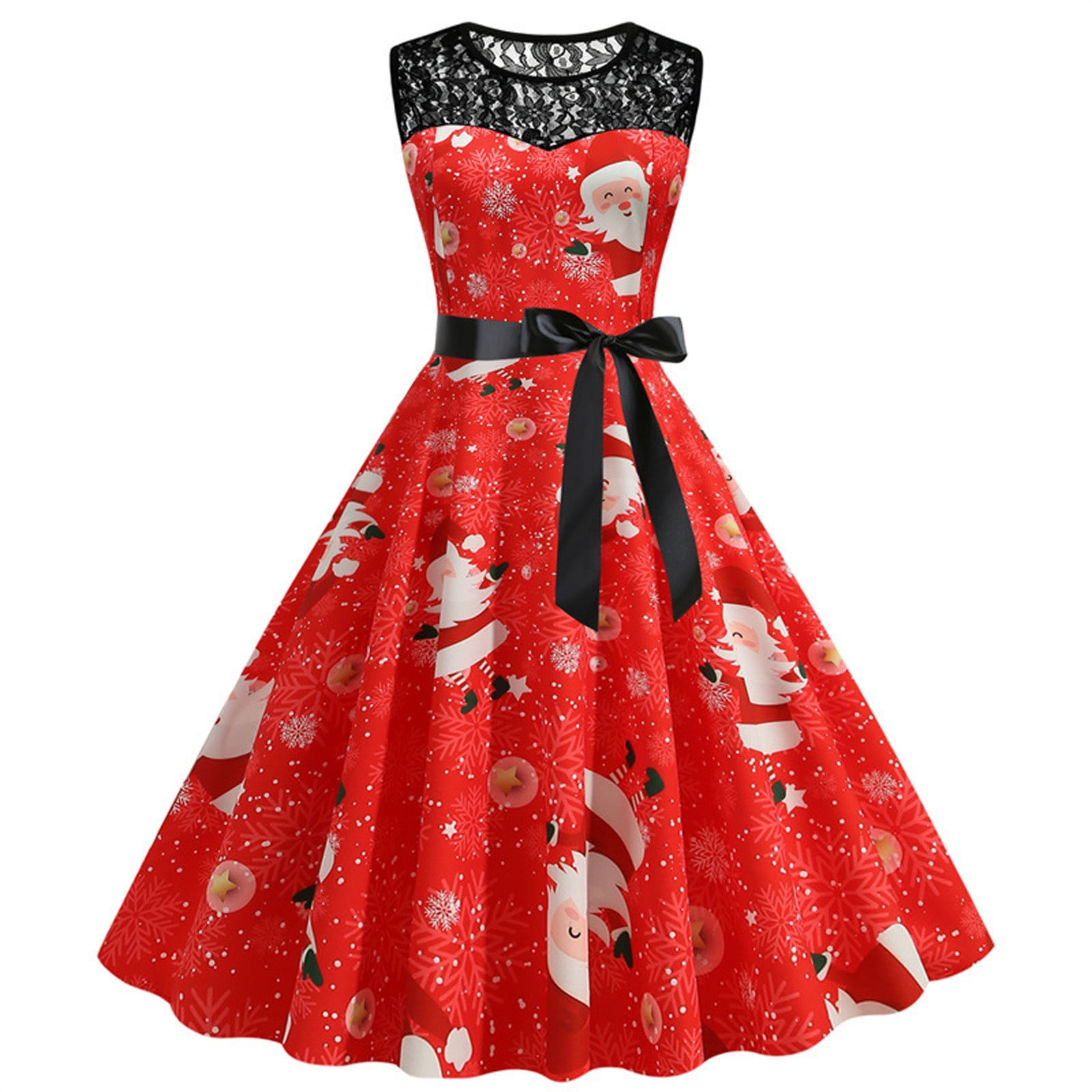 DOLKFU Funny Christmas Dress Casual Relaxed Santa Dress for Women