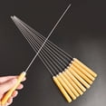 thumbnail image 1 of 10 Pcs Brochettes de Cuisson Résistantes à la Chaleur avec Poignées en Bois - Parfaites pour les BBQ!, 1 of 7