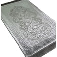 thumbnail image 1 of Modefa Luxury Velvet Prayer Rug with Prayer Beads | Soft Elegant Muslim Turkish Janamaz Sajada Carpet for Men and Women | Plain Solid Prayer Mat Ramadan Eid Gift - Paisley (Silver Grey), 1 of 8