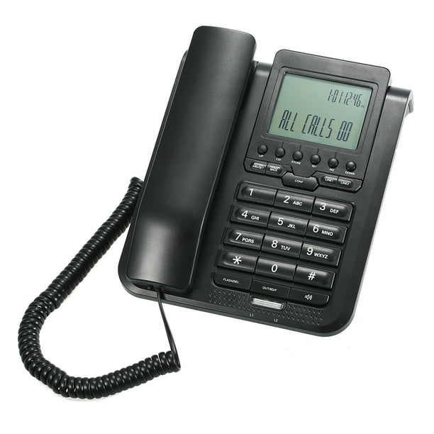 2-Line Digital Corded Telephone Desk Landline Phone with LCD Display Support  3-Way Conference Call/Redial/Auto-redial/Set Key/Memory Key/Speakerphone  Hands-free for Hotel Office Business Home 