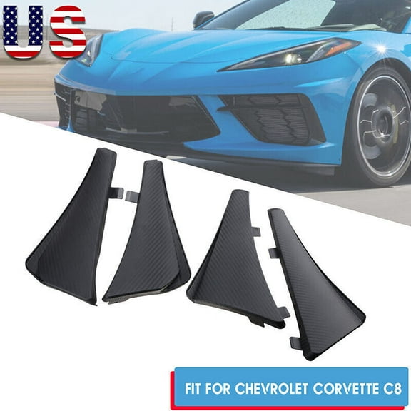 For Corvette C8 20-22 XL Extended Carbon Fiber Front and Rear Splash Guard Fenders -