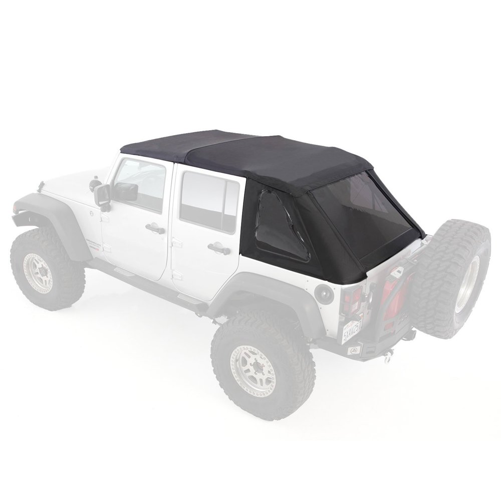 Smittybilt Bowless Combo Soft Top Kit w/ Tinted Windows for 07 17 Jeep