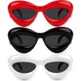 thumbnail image 1 of 3 piezas de gafas de sol de burbuja, gafas de sol infladas Ojo de gato Montura gruesa de gran tamaño Gafas de sol de color caramelo con labios divertidos para mujer Estilo vintage mod, 1 of 5