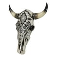thumbnail image 3 of Western Tribal Aztec Vector Tattoo Patterns Horned Cow Skull Wall Decor Plaque, 3 of 9