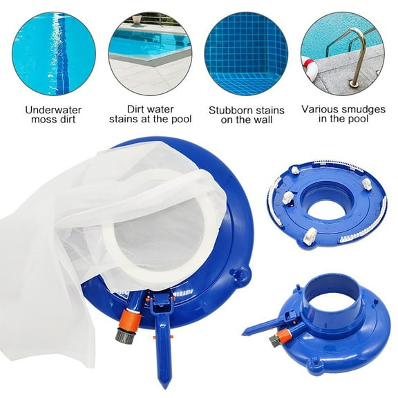 Pool Leaf Vacuum 15" Pool Leaf Sucker with Brush Include Reusable 16” X 23” Leaf Mesh Bag, Pool Vacuum for above Ground and Inground Swimming Pools, Pool Leaf Vacuum for Inground Pools (Blue)