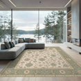 thumbnail image 2 of ODIKA 6'x9' Washable Area Rug Non-Slip, Chair-Friendly, Cream Sage and Floral Elegance Intricate Botanical Motif with Classic Border for Dining Room, Under Table, Office Décor, 2 of 7