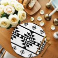 thumbnail image 2 of White Black Boho Round 15 Inch Placemats Set of 4, Southwest Ethnic Abstract Geometric HeatResistant Non Slip Place Mats for Dining Table, Wipeable Braided Kitchen Table Mats for Housewarming, 2 of 9
