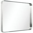 thumbnail image 5 of Empire Art Direct Ultra Stainless Steel Rectangular Wall Mirror Brushed Silver 24" x 36" Silver, 5 of 14