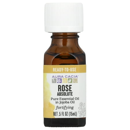 Aura Cacia Rose Absolute in Jojoba Oil 0.5 fl. oz.