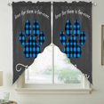 thumbnail image 2 of Cats Pawprints Swag Valances for Windows 2 Pack, Kitchen Window Curtains 36 Inch Length, Blue Black Buffalo Plaid Pets Paw Grey Privacy Swag Curtains for Living Room/Bathroom with Rod Pocket 36"x36", 2 of 8