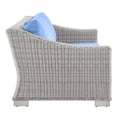 thumbnail image 4 of Modway Conway 4-Piece Outdoor Patio Wicker Rattan Furniture Set in Light Gray Light Blue, 4 of 10