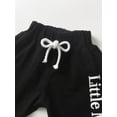 thumbnail image 5 of Infant Baby Boy Clothes Long Sleeve Letter Romper Pants Headband Hat Outfits Set Black 0-3 Months, 5 of 6