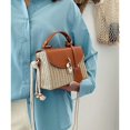 thumbnail image 3 of Straw Crossbody Bag for Women Hand Woven Shoulder Bag Leather Top Handle Small Boho Purse Rattan Beach Handbags, 3 of 7