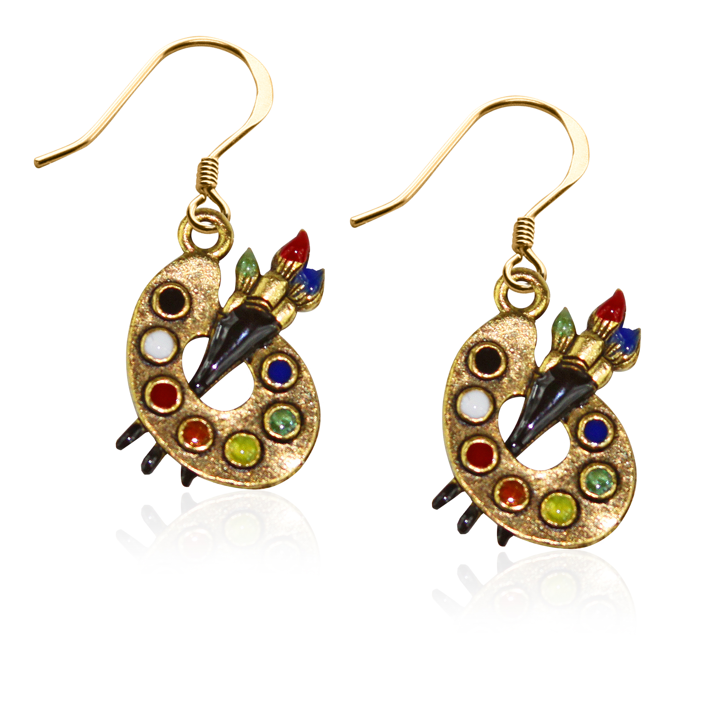 Artist Palette Charm Earrings in Gold