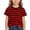 Red, variant on Striped Print Short Sleeve Girls Boys Casual Kids Tees Shirts Blend Daily Wear Clothes