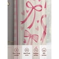 thumbnail image 6 of Valentine's Day Sheer Curtains 72 Inch Length 2 Panels Set Window Treatments, Pink Bows Romantic Love Heart Vintage Plaid Rod Pocket Semi Curtains for Living Room/Bedroom/Kitchen Décor, 104"W x 72"L, 6 of 7