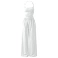 thumbnail image 6 of LEKODE Women's Jumpsuit Wide Leg Summer Pants for Women Comfy Beach Vacation Trendy Overalls Sleeveless Boho Jumpsuit Flowy Jumpsuits for Women Summer Rompers for Women 2026 White M, 6 of 6