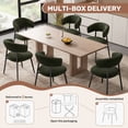 thumbnail image 5 of Hawsaiy Dining Chairs Set of 4, Mid Century Modern Boucle Upholstered Dining Chairs with Curved Backrest, Kitchen Dining Room Chairs with Black Metal Legs, Green, 5 of 8