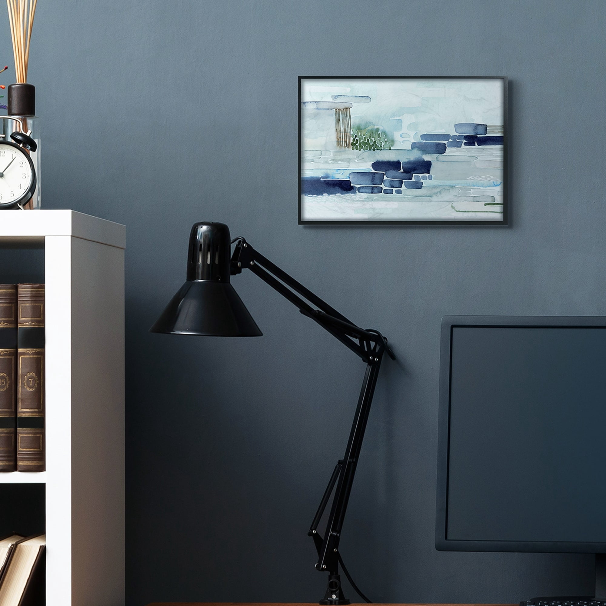 Stupell Industries Modern Abstract Coastal Landscape Organic Blocks Black Framed, 11 x 14, Design by Grace Popp