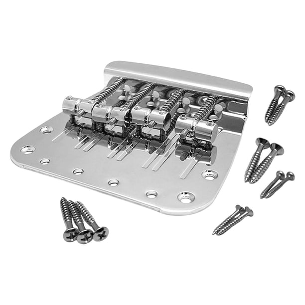 Puente para bajo de 4 cuerdas, accesorio para instrumento musical, pieza de repuesto con llave y tornillo, espaciado entre cuerdas: 17,5 mm