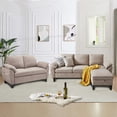 thumbnail image 5 of Soscana Living Room Furniture 2 Piece Set,Sectional Sofa Couch with Storage Ottoman and Double Seater Loveseat,Beige, 5 of 9