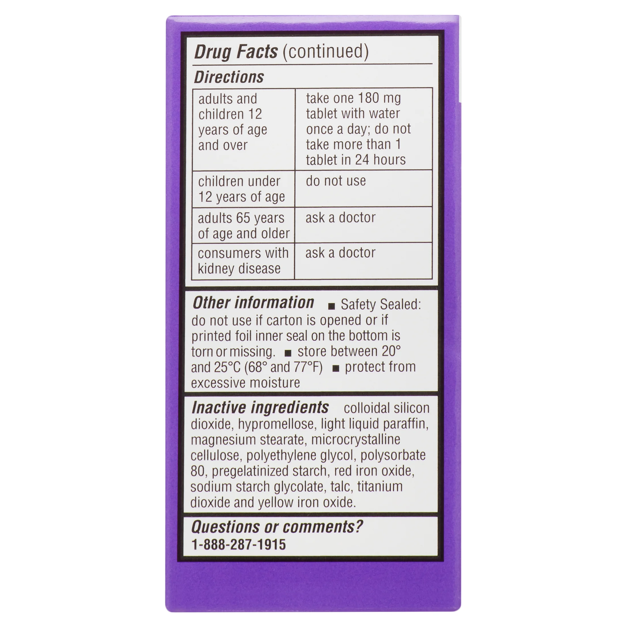 Equate Fexofenadine Hydrochloride USP Non-Drowsy Allergy Relief Tablets, 180 mg, 30 Count, Compare to Allegra® Allergy 24 Hour Active Ingredient
