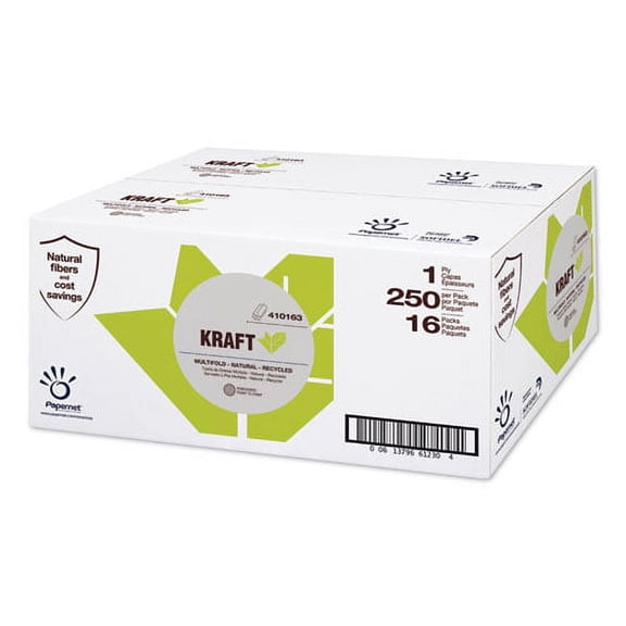 Heavenly Soft Multi-Fold Paper Towel, Kraft, 9.5" X 9.25", Brown, 16 Packs/carton | Bundle of 2 Cartons