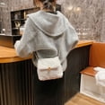 thumbnail image 5 of Bolso de un solo hombro de felpa Bolso cruzado de moda Bolsa de almacenamientoblanco, 5 of 5