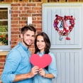 thumbnail image 4 of Mrzhqd Valentines Day Wreaths Signs For Front Door Heart Shaped Wreath With Doll Bows Artificial Decorative Wreath Luminous Cute Romantic Gift For Girlfriend Wife Wedding Valentines Day Decor, 4 of 6