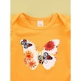 thumbnail image 6 of Qiylii Baby Girls Butterfly Floral Outfits,Long Sleeve Romper+Pants+Headband, 6 of 8