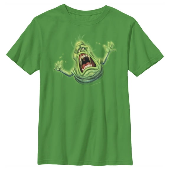 Boy's Ghostbusters Cartoon Slimer  Graphic Tee Kelly Green Large
