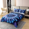 thumbnail image 2 of Purple Tie Dye Bedding Set Blue Tie Dye Bedding Duvet Cover Spiral Tie Dyed Printed Bed Comforter Cover Set,Boho Bohemian Hippie Bedding Sets Full Size Abstract Printed Quilt Cover Set with Zipper, 2 of 6