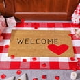 thumbnail image 6 of NANDIYNZHI Valentines Welcome Door Mat Heart Outdoor Welcome Mats for Front Door Non Slip Heart Floor Mat Red White Stripe Valentines Rug for Outside Front Porch Entryway Decor, 6 of 7