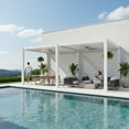 thumbnail image 3 of Mondawe 10x24 ft Aluminum Outdoor Pergola Gazebo with Adjustable Louvered Roof and Solar-Powered LED Lights – Modern Weather-Resistant Patio Shade Structure, 3 of 12