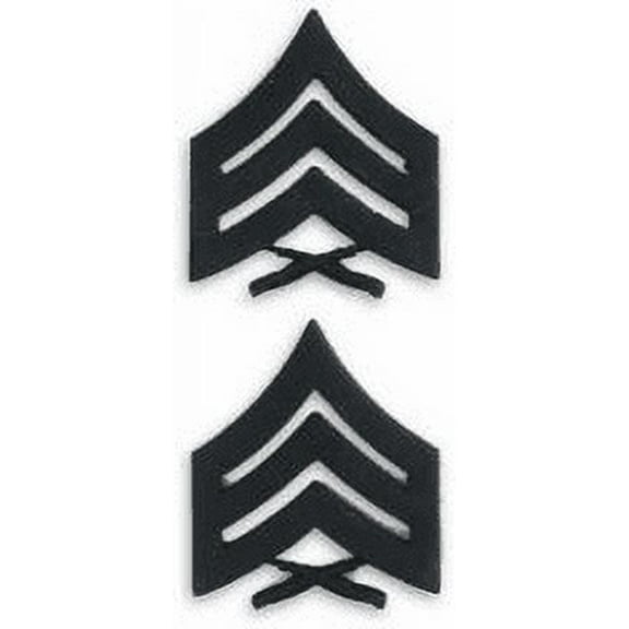 USMC Black Metal (Solid Brass) SGT Sergeant Chevron Rank Insignia