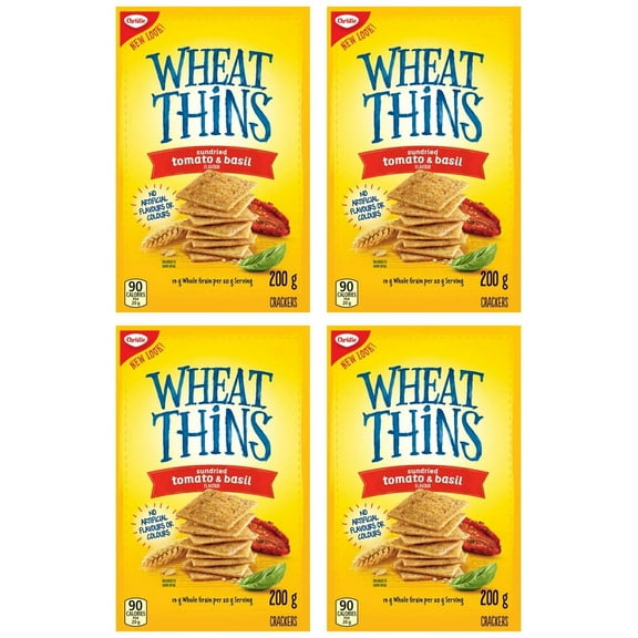 Wheat Thins Sundried Tomato and Basil Crackers, 200g (4 Pack)