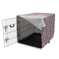 thumbnail image 3 of Harbour Stripe Dog Crate Cover, Vintage Barber Pole Helix of Colored Stripes Medieval Contrast Design, Easy to Use Pet Kennel Cover for Medium Large Dogs, 35" x 23" x 27", Blue Red White, by Ambesonne, 3 of 6