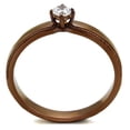 thumbnail image 3 of Womens Coffee Brown Ring Anillo Cafe Para Mujer 316L Stainless Steel with AAA Grade CZ in Clear Avellino, 3 of 4