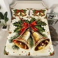 thumbnail image 2 of Manfei Vintage Gold Bell Full Size Sheets, Western Christmas Festival Bed Sheets, Teens Kids Child Sheet Sets, Lightweight Room Decor, 4-Piece, 2 of 7