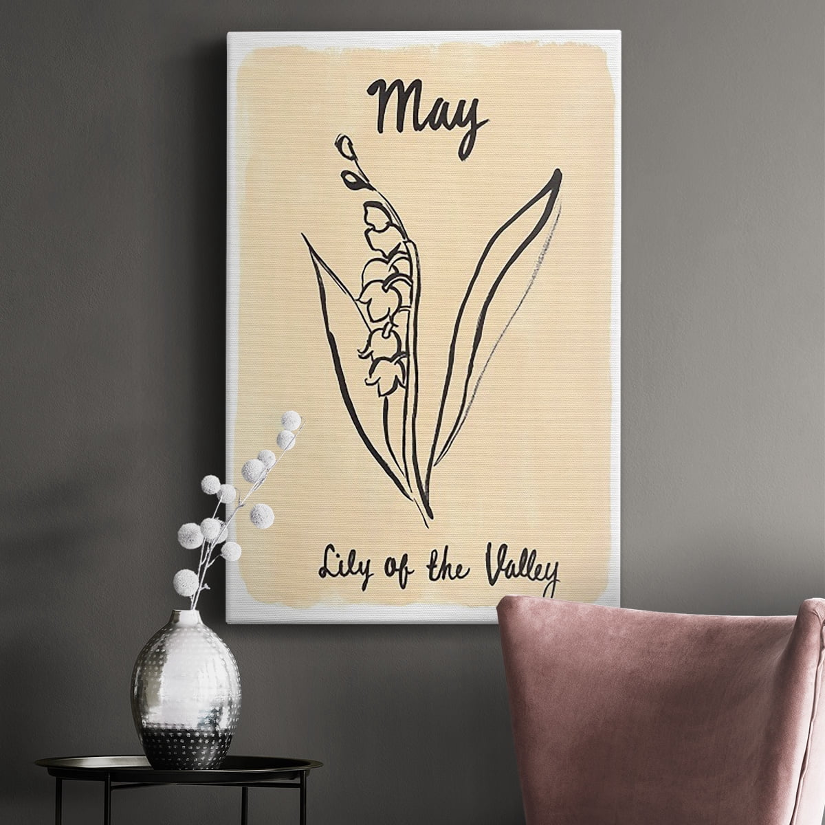Birth Month V Premium Gallery Wrapped Canvas - Ready to Hang