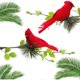 thumbnail image 5 of Animales de Navidad rojo artificial realista pluma con clip ramas de pino adorno de decoración de árbol de Navidad 5 Piezas Methold  HA008811-00, 5 of 6