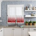 thumbnail image 2 of Red White Ombre Window Tier Curtains 36 Inch Length, Modern Abstract Art Striped Rod Pocket Window Treatment Kitchen Drapes for Bedroom, Cafe, Living Room, 2 Panels, 27.5 W x 36 L, 2 of 5