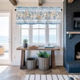 thumbnail image 6 of Summer Blue Coastal Window Valance for Kitchen, Eucalyptus Leaves Starfish Shells Rod Pocket Short Curtain for Small Windows, Light Filtering Decorative Valance, 60 x 14 Inch, 6 of 9