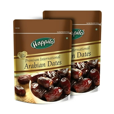 Organic International Arabian Dates By Happilo 1kg, (500gm * Pack Of 2) | Rich In Vitamins & Minerals Healthy Juicy Khajur Dry Fruits | 35.2 Ounce