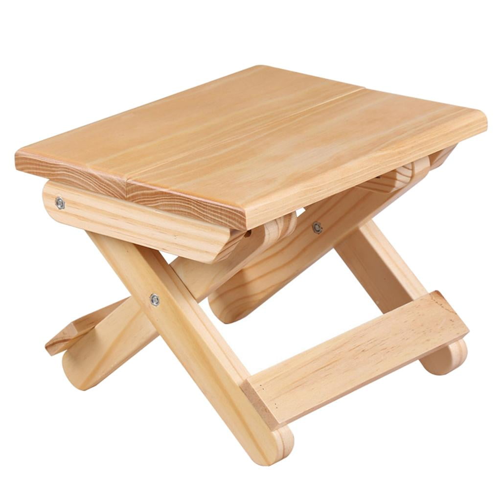 Folding Wooden Step Stool,Small Foldable Adults Chair,Portable