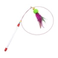 thumbnail image 2 of Cat Teaser Toy with 96 cm Telescopic Plastic Rod, Multi-Color Feathers with Bell, Spring Rotation, Durable and Washable Interactive Toy for Cat Exercise and Training, 2 of 6