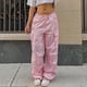 thumbnail image 4 of Pantalones de paracaídas para mujer, pantalones cargo holgados para mujer, pantalones holgados de cintura baja Y2K con pierna ancha, 4 of 5